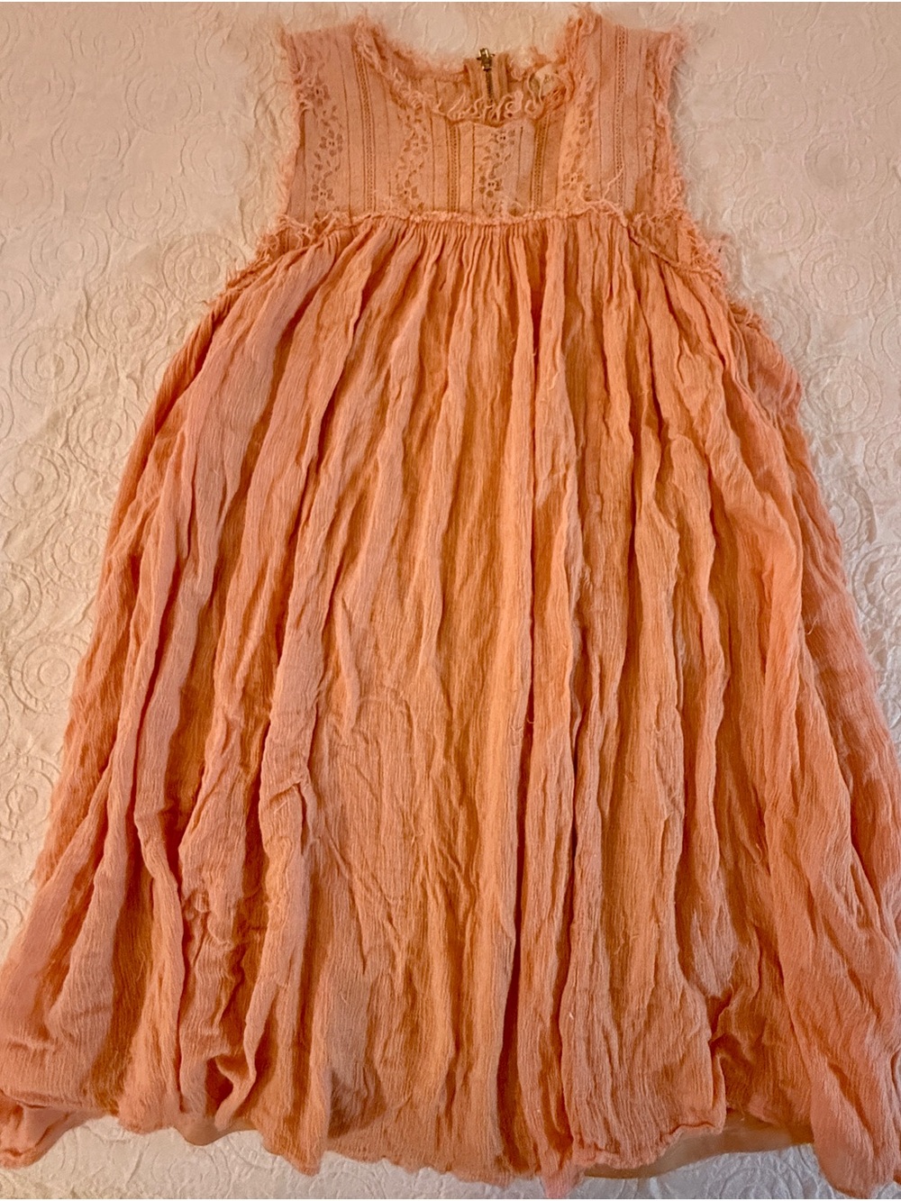 Peach Frayed Hem Altar’d State Dress
